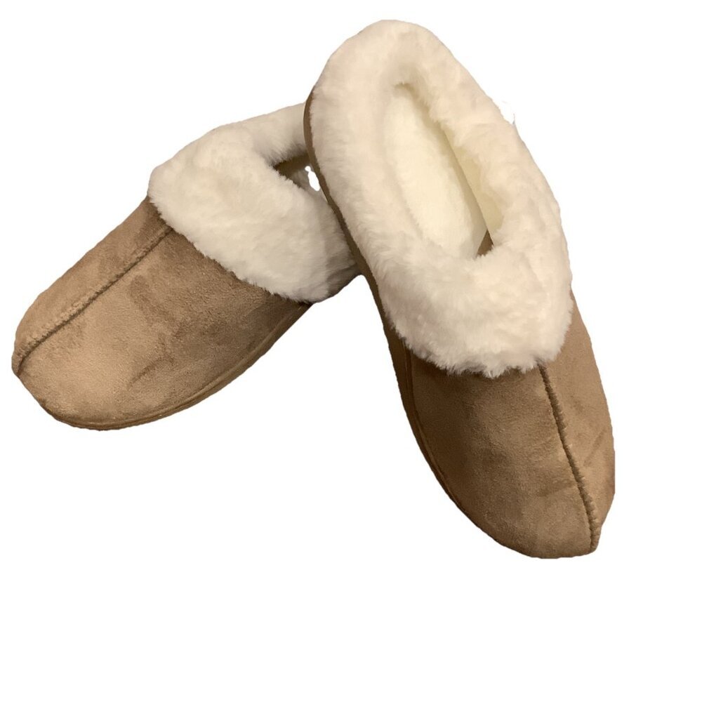 Festive Voice Women’s Size XL 10-11, Chestnut Slide-On Memory Foam Slippers, New